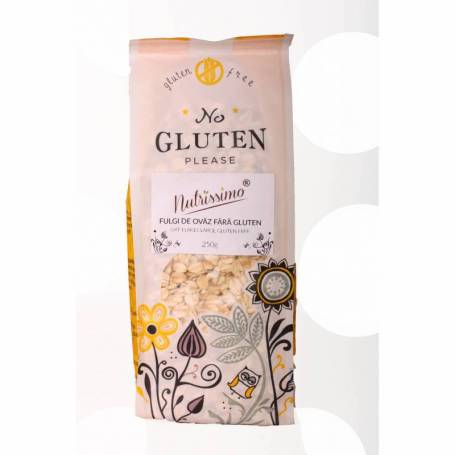 Fulgi de ovaz, fara gluten, 250g - Nutrissimo