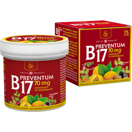 Vitamina B17 - amigdalina - Preventum B17 - 500mg - 75cps