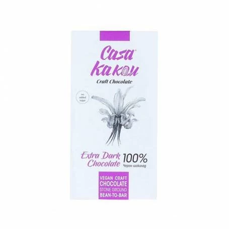 Ciocolata vegana artizanala neagra 100%, 70g - Casa Kakau