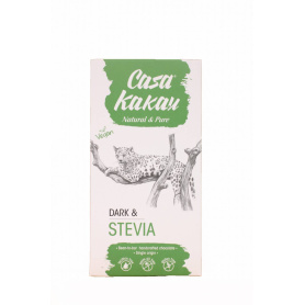 Ciocolata neagra vegana fara zahar cu stevia, 70g - Casa Kakau