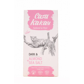 Ciocolata neagra vegana cu migdale si sare de mare, 90g - Casa Kakau