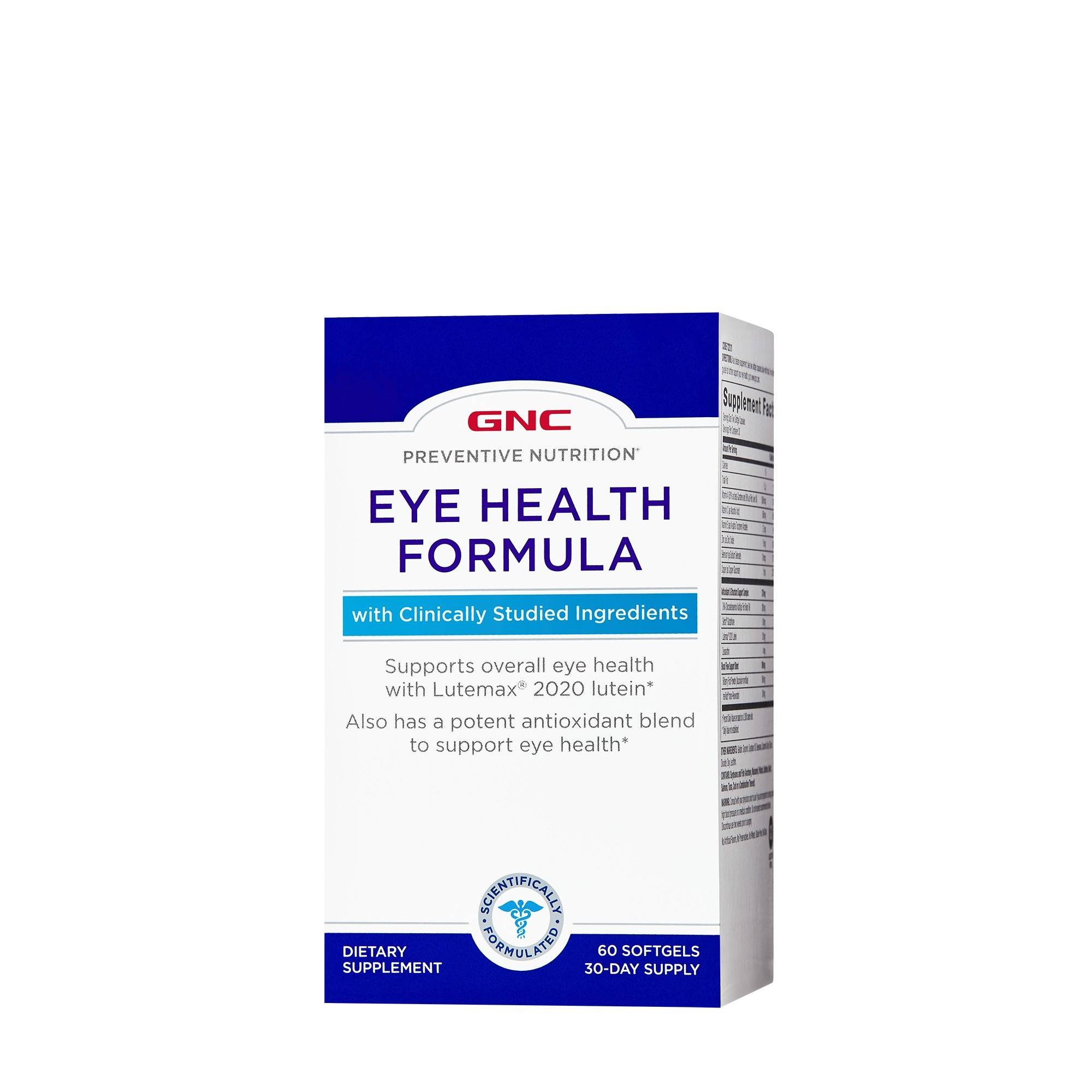 Preventive nutrition eye health, formula pentru sanatatea ochilor, 60cps - gnc