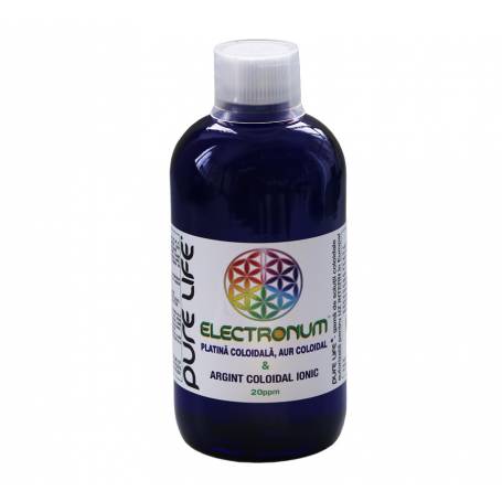 Aur, platina si argint Coloidal 20ppm cu pulverizator, Electronum, 240ml - Agnes Itara