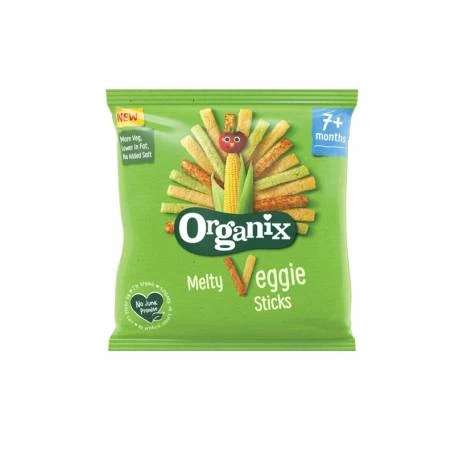 Sticksuri din porumb cu legume, 7 luni+, eco-bio, 15g - Organix