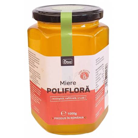 Miere poliflora, cruda, nefiltrata, eco-bio - Obio