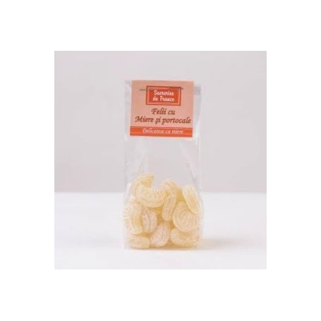 Bomboane cu miere si portocale, 100g - Apidava