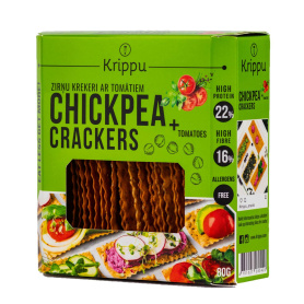 Crackers din naut cu rosii, 80g - Krippu