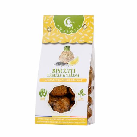 BISCUITI VEGANI CU LAMAIE SI TELINA  – 150g - Hiper Ambrozia