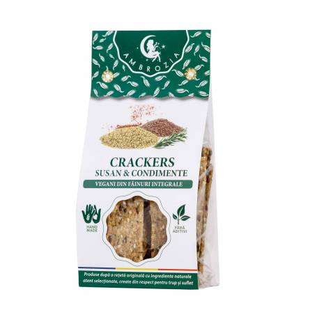 CRACKERS VEGANI CU SUSAN SI CONDIMENTE – 125g - Hiper Ambrozia