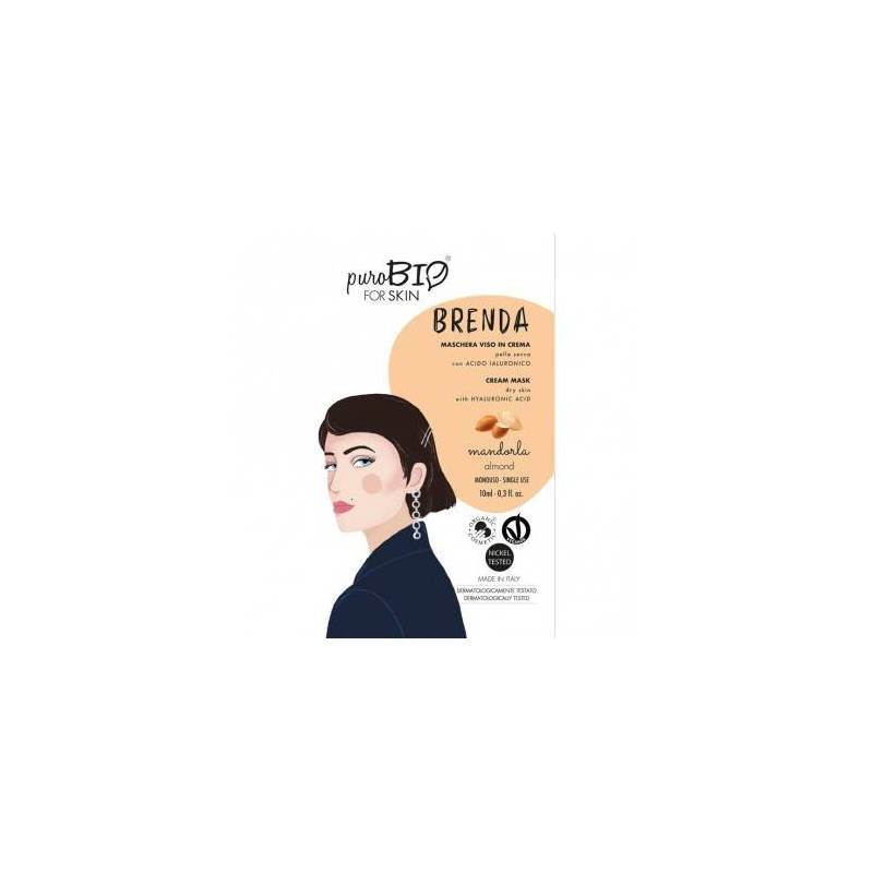 Masca crema pentru ten uscat BRENDA cu migdale, 10ml - PuroBio