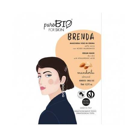 Masca crema pentru ten uscat BRENDA cu migdale, 10ml - PuroBio