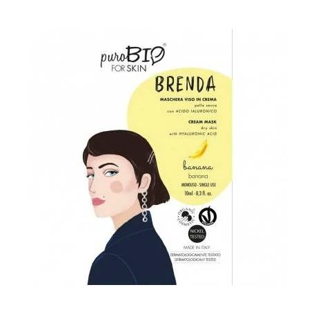 Masca crema pentru ten uscat BRENDA cu banane, 10ml - PuroBio