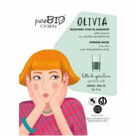 Masca peel-off pentru ten gras OLIVIA cu spirulina, 13g - PuroBio