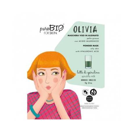 Masca peel-off pentru ten gras OLIVIA cu spirulina, 13g - PuroBio