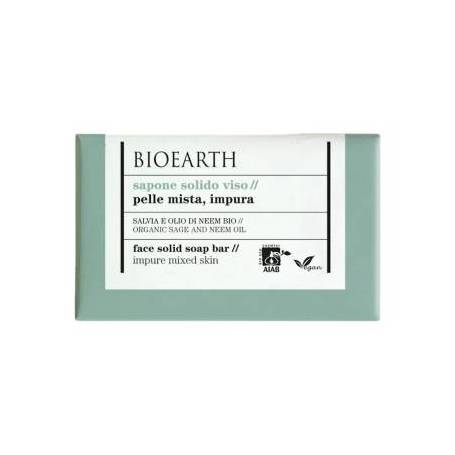 Sapun pentru ten cu Salvie si Neem, 150g - Bioearth