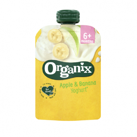 Gustare de mere si banane, +6 luni, eco-bio, 100g - Organix