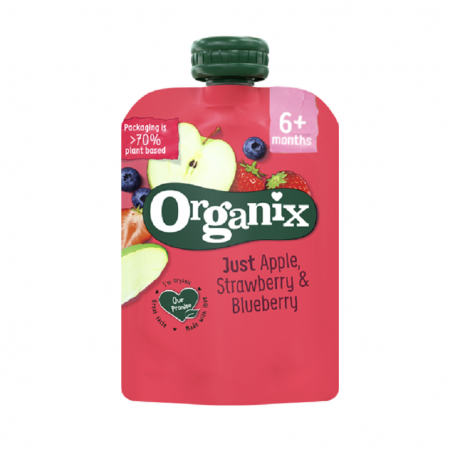 Gustare de mere capsuni si coacaze, +6 luni, eco-bio, 100g - Organix