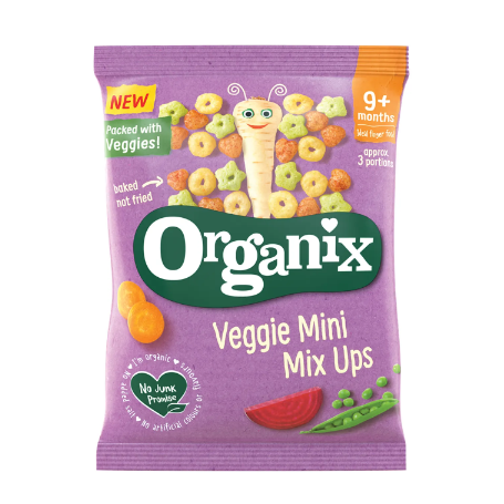 Snack bio mini din porumb, mix cu legume, +9 luni, eco-bio, 15g - Organix