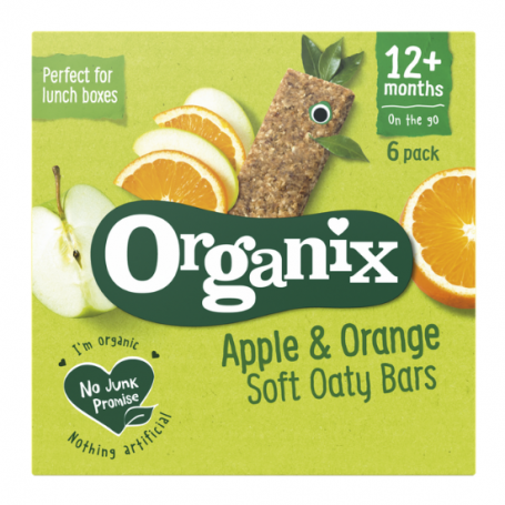 Batoane din ovaz integral cu mere si portocale Goodies, +12 luni, eco-bio, 6buc - Organix