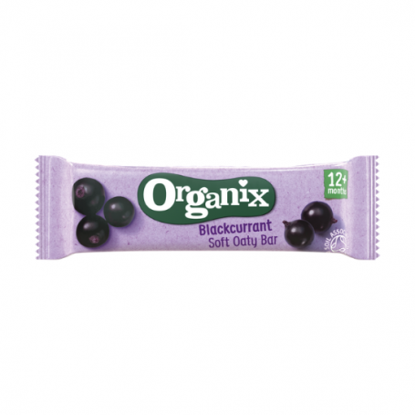 Baton din ovaz integral cu mere si coacaze negre, +12 luni, eco-bio, 30g - Organix