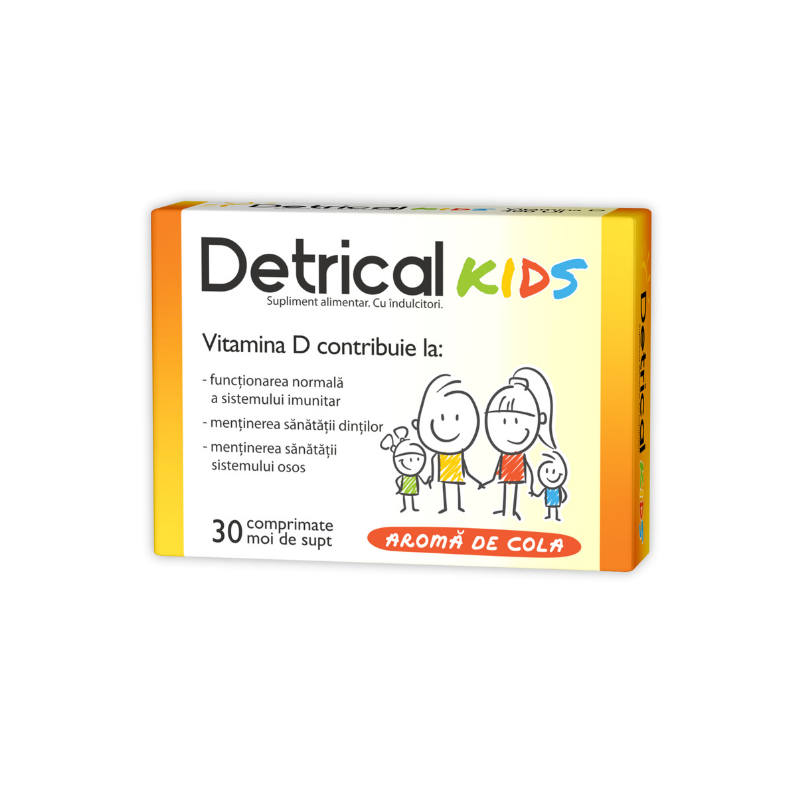 Detrical Kids cu aroma de cola D3, 400UI, 30cpr - Zdrovit
