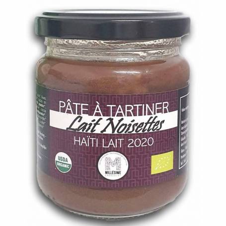 Crema de ciocolata belgiana cu alune de padure si lapte, artizanala, Haiti, eco-bio, 200g - Millesime