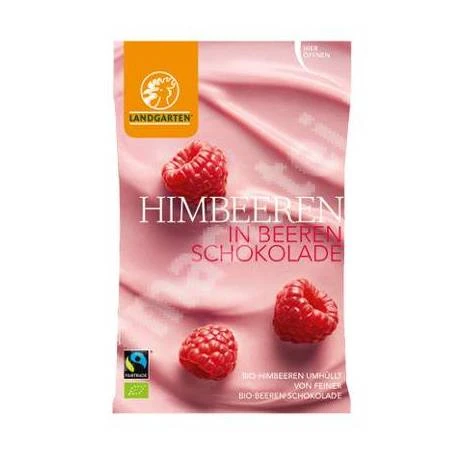 Zmeura in ciocolata cu fructe de padure, eco-bio, 50g - Landgarten