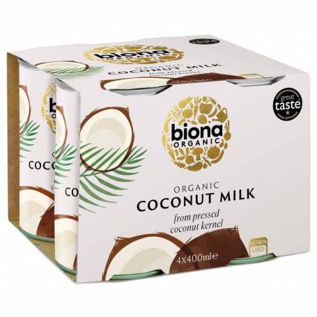 Lapte de cocos, eco-bio, 4 x 400ml - Biona