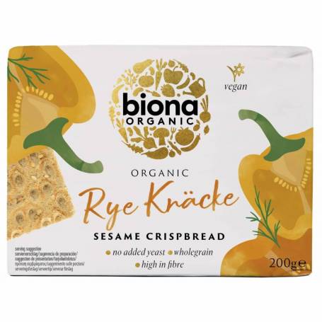 Crispbread felii crocante din secara integrala cu susan, eco-bio, 200g - Biona