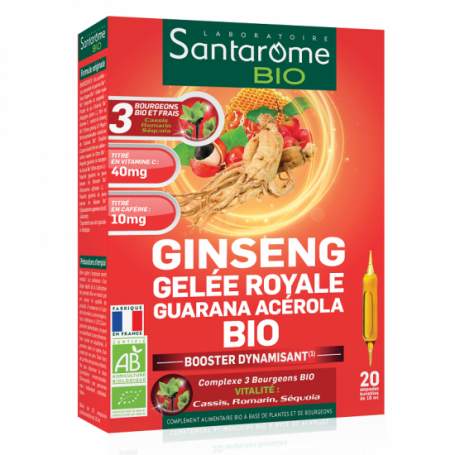 Ginseng Gelee Royale Guarana Acerola, 20fiole - Santarome