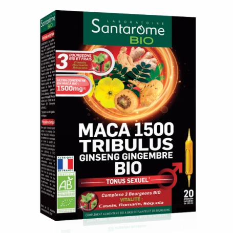 Maca 1500 Tribulus, eco-bio, 20fiole - Santarome
