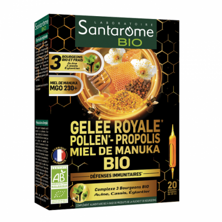 Laptisor de matca Propolis si Polen Manuka, eco-bio, 20fiole - Santarome