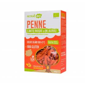 Penne din LINTE ROSIE si IN AURIU eco-bio 250g - Petras