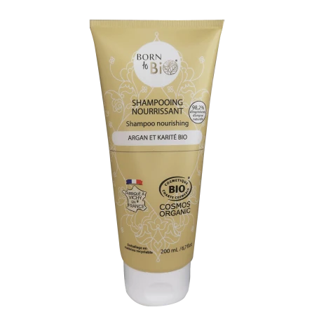 Sampon spumant nutritiv cu Argan si Shea, eco-bio, 200ml - Born to Bio