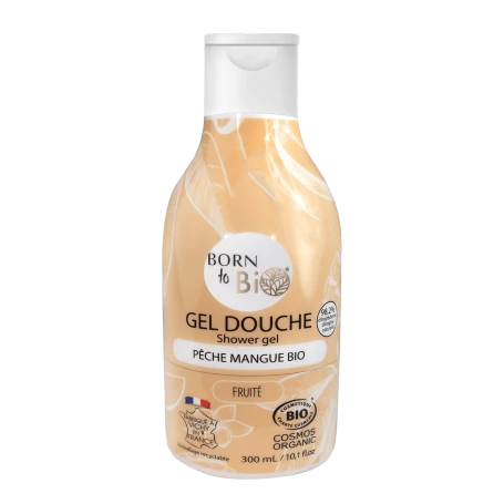 Gel de dus cu piersici si mango, eco-bio, 300ml - Born to Bio