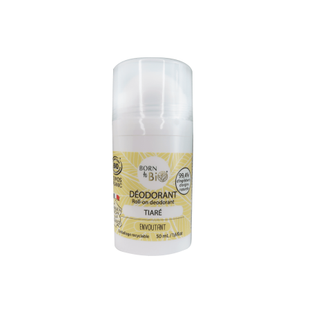 Deodorant roll-on Monoi Tiare, eco-bio, 50ml - Born to Bio