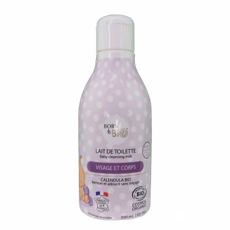 Lapte de curatare bebe pentru par si corp, eco-bio, 300ml - Born to Bio