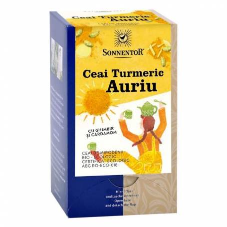 Ceai Turmeric Auriu cu Ghimbir si Cardamom, 18plicuri - Sonnentor