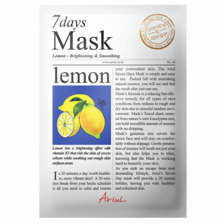 Masca servetel cu lamaie, 7Days Mask, 20g - Ariul