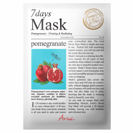 Masca servetel cu rodie, 7Days Mask, 20g - Ariul