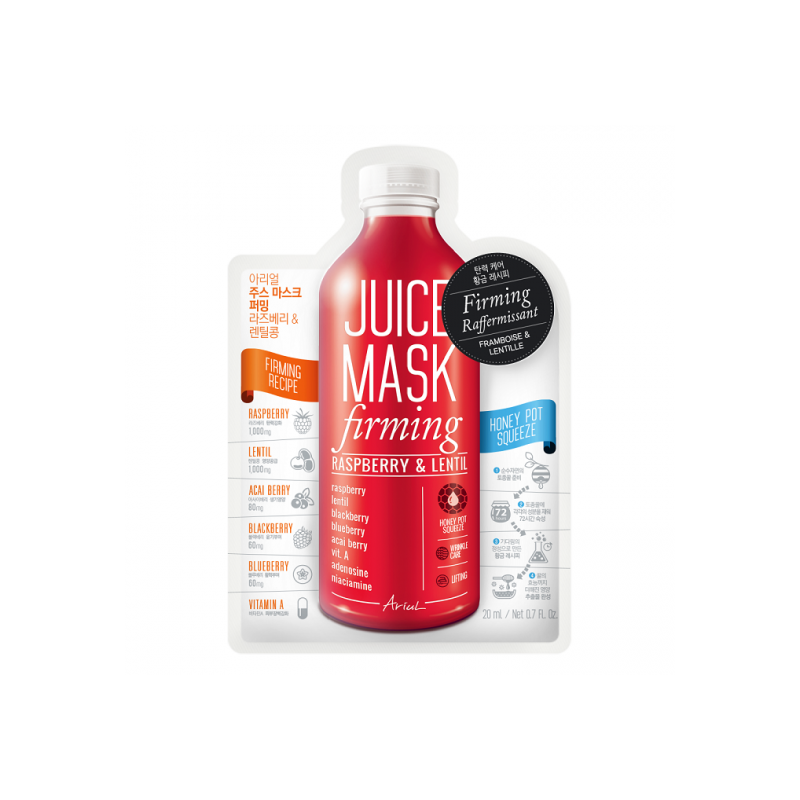 Masca servetel cu zmeura si linte, Juice Mask Brightening, 20g - Ariul