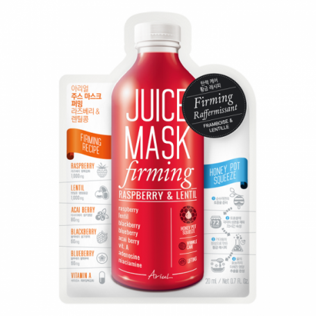 Masca servetel cu zmeura si linte, Juice Mask Brightening, 20g - Ariul