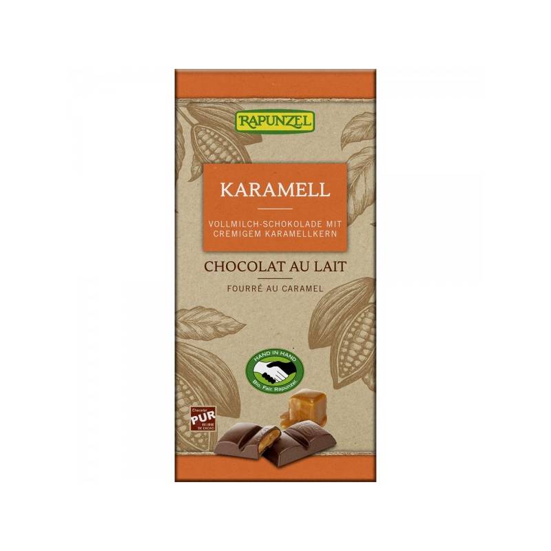Ciocolata cu lapte si crema de caramel, 100g - Rapunzel