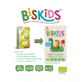 Biscuiti Biskids cu umplutura de mar pentru copii, fara zahar,eco-bio, 150g Belkorn