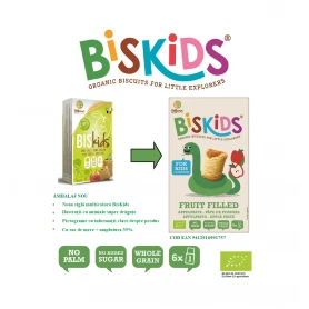 Biscuiti Biskids cu umplutura de mar pentru copii, fara zahar,eco-bio, 150g Belkorn