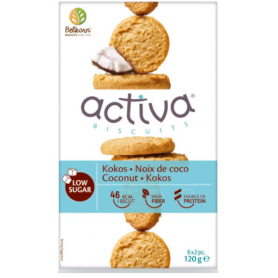 Biscuiti Activa cu cocos fara zahar, 120g Belkorn