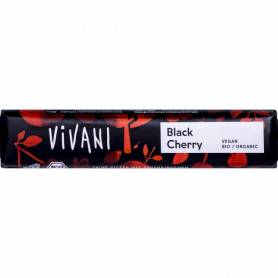 Baton de ciocolata amaruie cu visine, eco-bio, 35g - Vivani