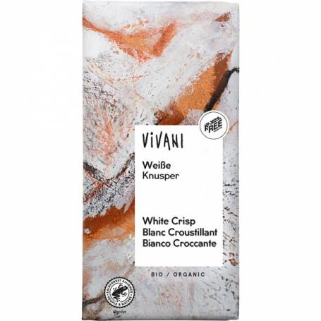 Ciocolata alba crocanta, eco-bio, 100g - Vivani