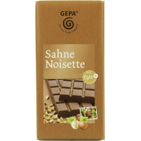 Ciocolata cu frisca si alune, 100 g, Fairtrade - Gepa