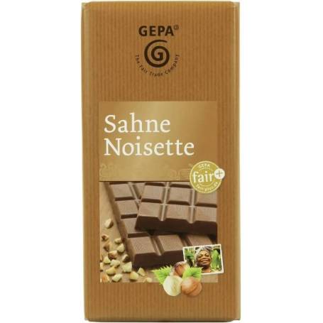Ciocolata cu frisca si alune, 100 g, Fairtrade - Gepa